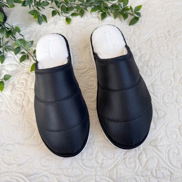 Anthropologie Maeve Puffy Platform Black Slippers Sz L - Picture 3 of 10